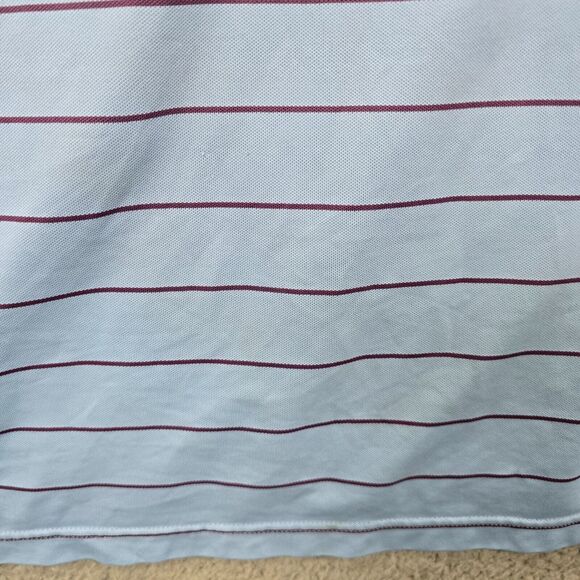 Peter Millar Polo Shirt Men's Blue & red Stripes Summer Comfort Golf Size L - Picture 8 of 11